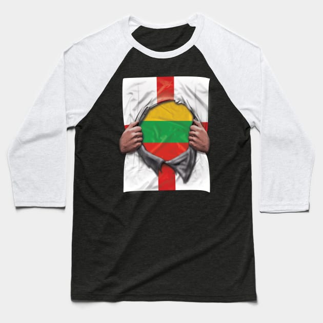 Lithuania Flag English Flag Ripped - Gift for Lithuanian From Lithuania Baseball T-Shirt by Country Flags